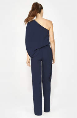 Halston asymmetric crepe jumpsuit on sale